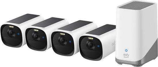 Eufy eufyCam E40 4-Cam Kit + HomeBase S380 Bullet IP-beveiligingscamera Binnen & buiten 2880 x 1620 Pixels Muur