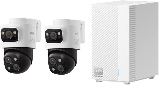 eufy HomeBase professional S1 + 2x eufy PoE Bullet-PTZ Cam S4 Kogel (vorm) IP-beveiligingscamera Binnen & buiten 3840 x 2160 Pixels Plafond - Bundelvoordeel van Eufy