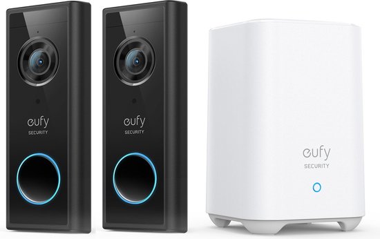 Eufy S220 2K Draadloze Video Deurbel 2 stuks + Homebase 2 van Eufy