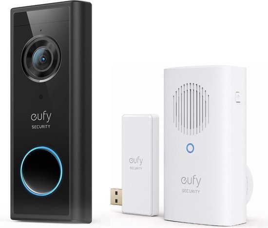 eufy S220 2K Draadloze Video Deurbel Uitbreiding + deurbelgong - Bundelvoordeel van Eufy