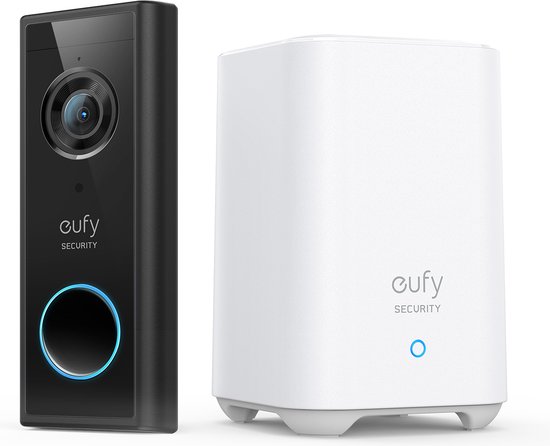 Eufy S220 2K Draadloze Video Deurbelset Inclusief Homebase 2 - Accu - Zwart van Eufy