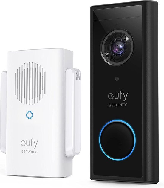 eufy Security 2K HD Draadloze videodeurbel set- Accu - geen homebase nodig. van Merkloos