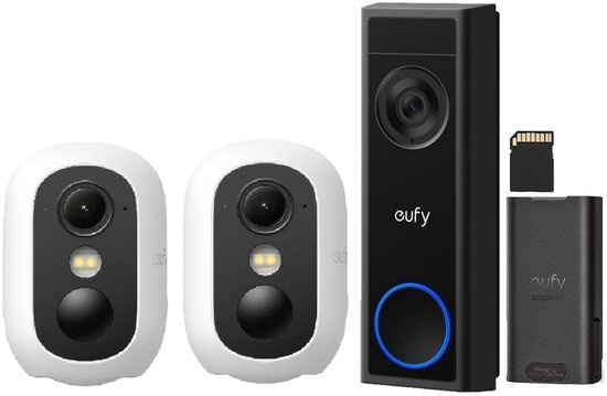 eufy Security C31 Video Deurbel + 2* eufy Security eufyCam C35 - Wit van Merkloos