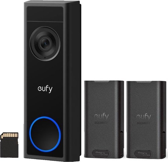 eufy Security C31 Video Deurbel- 2K Resolutie - Nachtzicht - Draadloos/Batterij + extra Batterij van Eufy