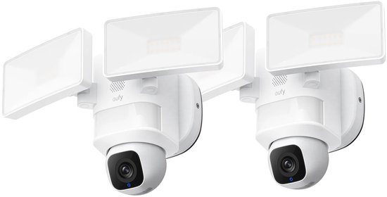 eufy Security E30 Floodlight Camera 2-Pack– 360° Pan & Tilt – 2K Video – AI Detectie en Tracering – 2000 Lumen – Aangepaste Stem- en Lichtwaarschuwingen – 24/7 Opname – Geen Maandelijkse Kosten – Wit van Eufy