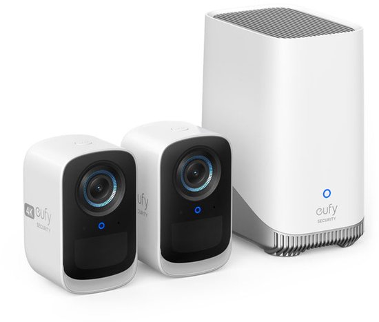 eufy Security eufyCam 3C HQ 4K met Homebase 3 - 2 beveiligingscamera/ IP camera - 180 dagen batterij - Voor binnen & buiten van eufy Security