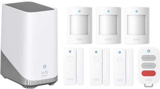 eufy Security HomeBase 3 S380 basissysteem + 3x E20 raam/deur sensors + 3x E20 bewegingsmelder + E10 sleutelhanger - Alarm Bundel Merk: Eufy van Eufy