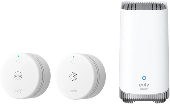 eufy Security HomeBase 3 S380 basissysteem + slimme rookmelder E10 wit - app notificaties - compact design - 5 jaar batterijduur - 2PACK - Alarm Bundel van Merkloos