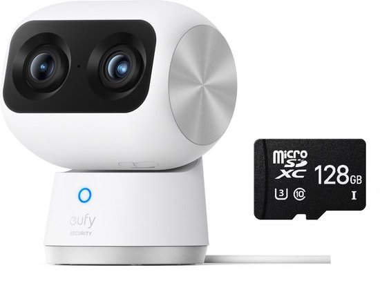 eufy Security Indoor Cam S350 + SAMSUNG MicroSDXC 128GB PRO - Bundel van eufy Security
