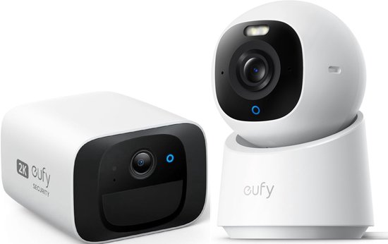 eufy Security Indoor camera E30 – Indoor Cam - 4K UHD + eufy Security SoloCam C210, outdoor– Pan & Tilt – AI Mens- en Huisdierdetectie – Kleurennachtzicht – Compatibel met Apple HomeKit – Tweewegcommunicatie – Lokale Opslag –
