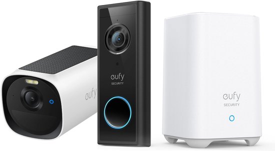 eufy Security S220 Video Deurbel + eufyCam E40 2K solar camera - Inclusief HomeBase 2 - Bundelvoordeel van Eufy
