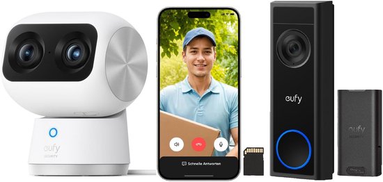 eufy Security S350 Binnencamera + eufy Security C31 Video Deurbel van Merkloos