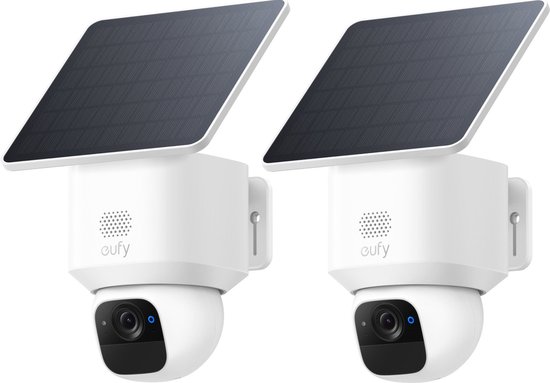 eufy Security Solo Camera E30 2 stuks - SoloCam - 2K HD-resolutie - 360° Pan & 70° Tilt - AI Auto Lock en Tracking - Zonne-energie met SolarPlus™ Technologie - Geen Abonnementskosten - Draadloze Beveiligingscamera van Eufy