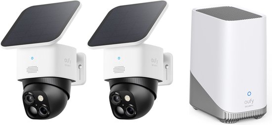 eufy Security SoloCam S340 - 360° buitencamera 2 PACK + Homebase 3 - Bundelvoordeel van Eufy