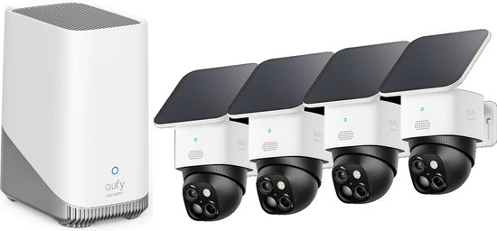 eufy Security SoloCam S340 - 360° buitencamera 4 PACK + Homebase 3 - Bundelvoordeel van Eufy