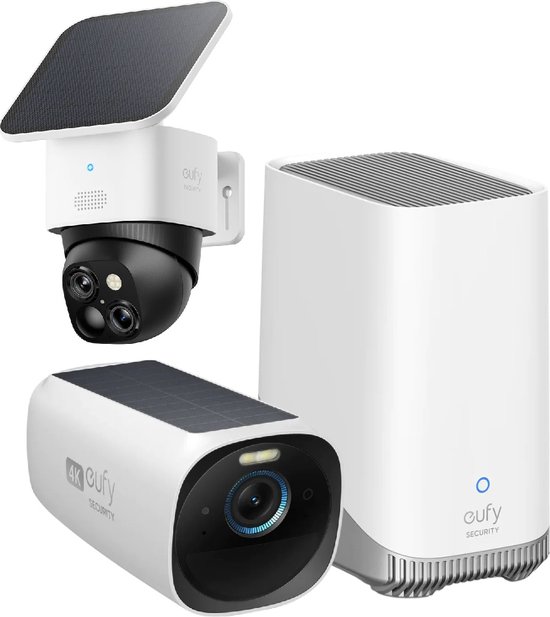 eufy Security SoloCam S340 - 360° buitencamera + Eufycam 3 + Homebase 3 - Bundelvoordeel van Eufy