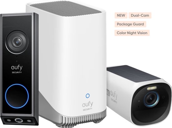 eufy Security Video Doorbell E340 + HomeBase 3 + eufyCam 3 - Bundelvoordeel van Eufy