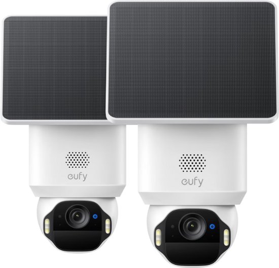 eufy SoloCam E42 Duo pack- 4K PTZ beveiligingscamera outdoor - 360° pan/tilt - AI-tracking - Draadloos - Zonne-energie - Geen maandkosten - HomeBase S380 compatibel