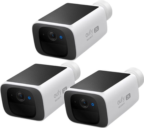 Eufy Solocam S220 trio-bundel - Beveiligings camera met zonnepaneel - Laadt automatisch op - Nachtzicht van Eufy