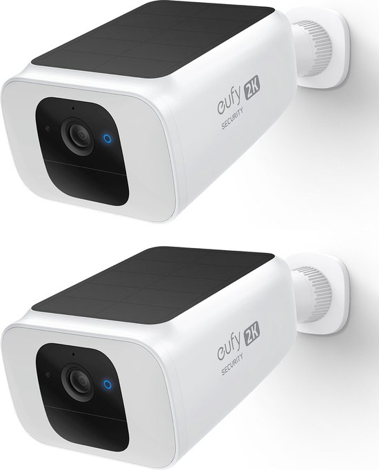 Eufy Spotlight IP-camera - Solocam S40 - Zwart en wit,Met geïntegreerd zonnepaneel (solar) - 2K - 2 stuks van Merkloos