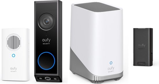 Eufy Video Doorbell E340 met chime + HomeBase 3 S380 + Extra accu - Bundelvoordeel van Eufy
