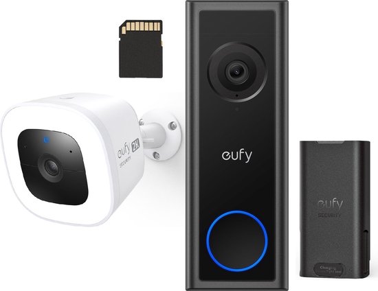 Eufy Videodeurbel C31 Incl. 32G SD-kaart | zowel bedraad als op accu | 2K FHD +SoloCam L40 geavanceerd nachtzicht in kleur 2K IP67 waterdicht- geen Homebase nodig doorbell set van Eufy