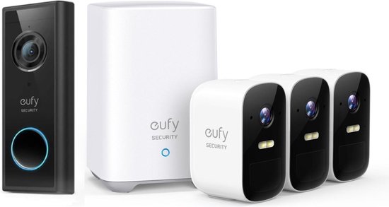 Eufycam 2C 3pcs Draadloze Beveiligingsset + Eufy Video Deurbel - Bundel van Eufy