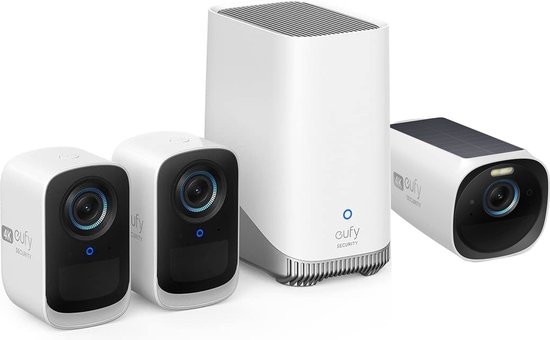 Eufycam 3C 4K HQ beveiligingsset incl homebase 3 + Solar Eufycam 3 4K add on camera - Voordeelbundel van Eufy