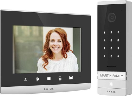 Extel CODE Connect Complete set voor Video-deurintercom WiFi Zwart, Glas