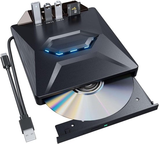 Externe Disc Brander - Draagbare CD/DVD Brander - Data Back-up - 9.5mm Dunne Behuizing