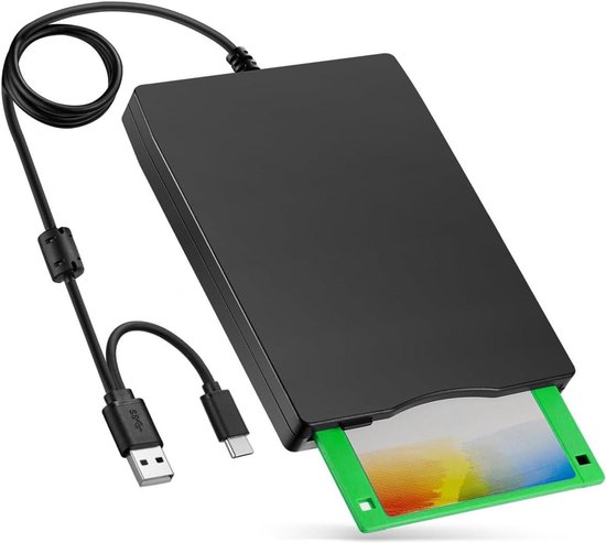 Externe diskettedrive - Floppy drive - Oude data lezen - Plug and Play - 35 inch - Zwart