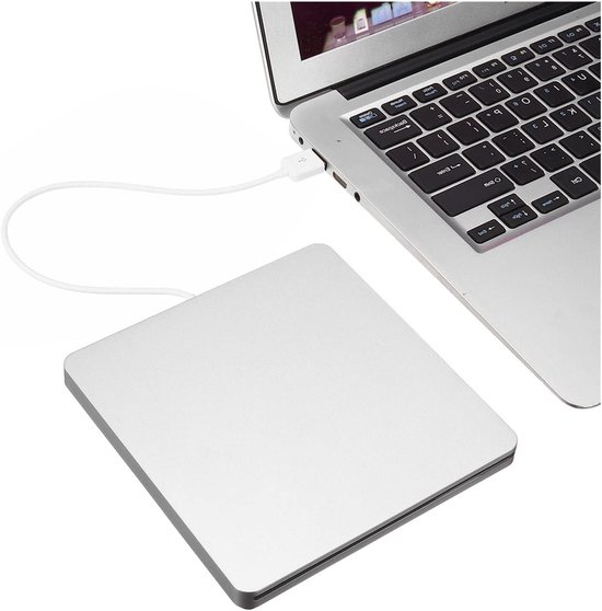 Externe DVD Brander - CD Writer Drive - Oude Schijven Lezen - USB 3.0 Overdracht - Ultra Dun - Zilver