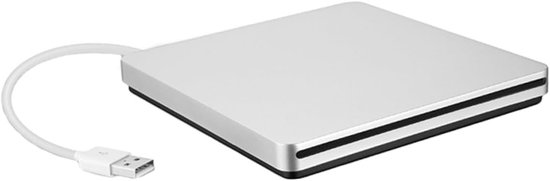Externe Dvd Brander - Draagbare Schrijver - Data Back-up - Ultradun Ontwerp - 14.2 cm - Zilver