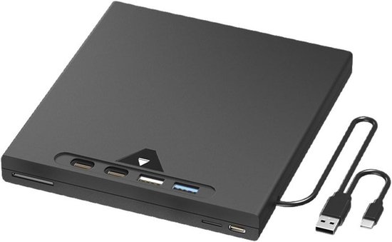 Externe DVD Brander - Dvd-rw Station - Bestanden Archiveren - Slot-in Laadmechanisme - 16 x 15 x 2 cm - Zwart