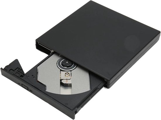 Externe DVD-Drive - Cd-brander - Bestanden Archiveren - Schokbestendig Ontwerp - 19x16x5 cm - Zwart