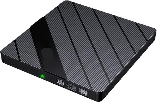 Externe DVD-speler - CD/DVD Brander - Bestanden Branden - 7-in-1 Kaartlezer - USB 3.0 Type-C - Zwart