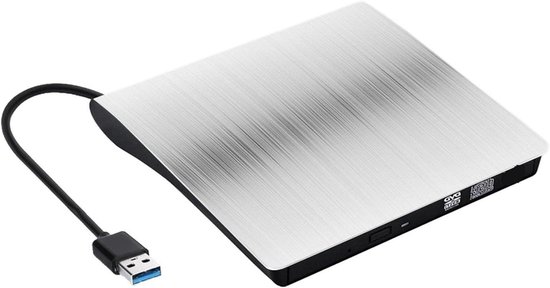 Externe DVD Speler - USB DVD Drive - Films Kijken - Snelle Gegevensoverdracht - Slim - Zilver