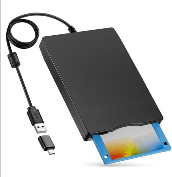 Externe Floppy Disk Reader - Floppy Drive USB - Data Herstellen - Plug and Play - 063 Inch Dun - Zwart