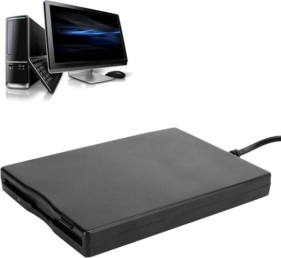 Externe Floppy Drive - USB Lezer - Bestanden Overzetten - USB Powered - 3.5 Inch - Zwart