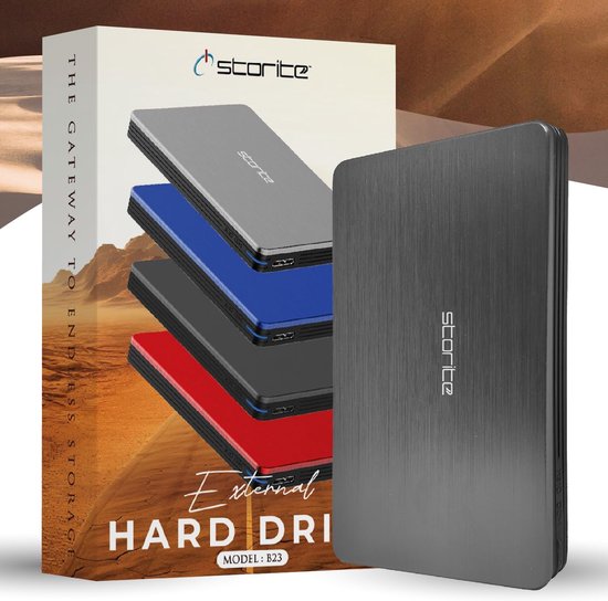 Externe Harde Schijf - Draagbare Opslag - Back-up Gegevens - Snelle USB 3.0 - 120 GB Capaciteit - Grijs