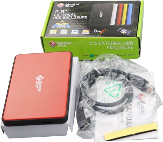 Externe Harde Schijf - Draagbare Opslag - Bestanden Opslaan - Super-Fast USB 3.0 - 1 TB - Rood
