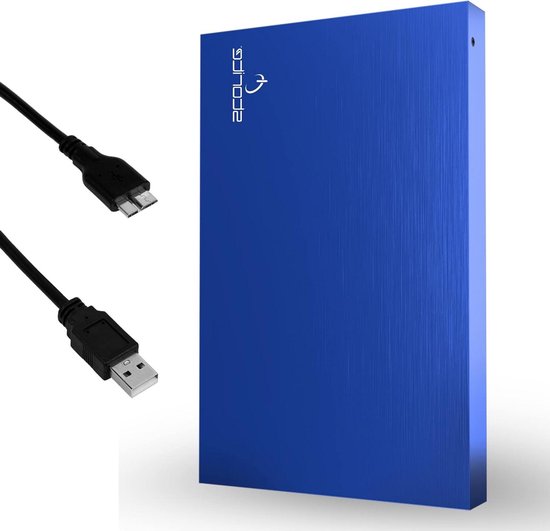 Externe Harde Schijf - Draagbare Opslag - Bestanden Opslaan - Ultradun Metalen Ontwerp - 320 GB - Blauw