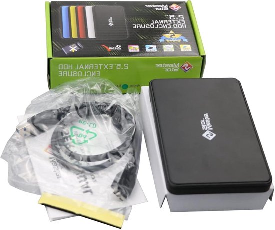Externe Harde Schijf - Draagbare Opslag - Bestanden Overzetten - Ultra Slank Design - 05 inch dik - Zwart