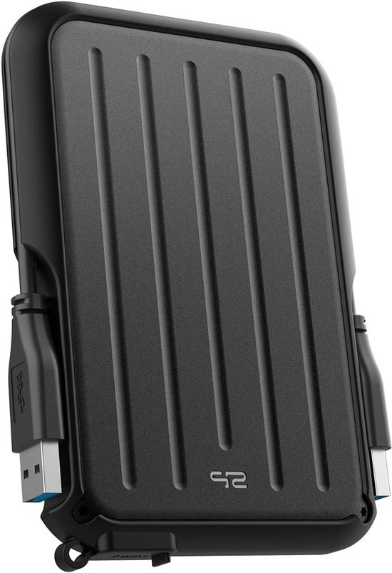 Externe Harde Schijf - Draagbare Opslag Externe SSD - Data Back-up - Militaire Schokbestendigheid - 2 TB - Zwart