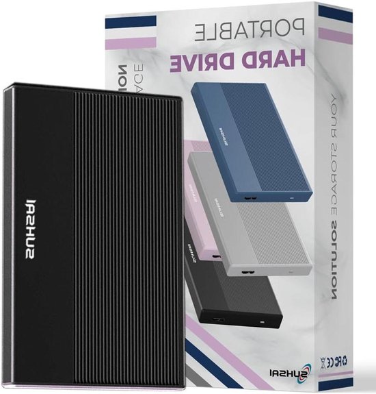 Externe Harde Schijf - Draagbare Opslag - Gegevens Beveiligen - Plug en Play - 1 TB - Zwart