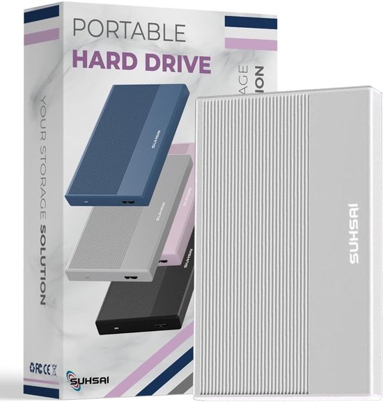 Externe Harde Schijf - Draagbare Opslag - Gegevens Uitbreiden - Snelle USB 3.0 - 25 Inch - Zilver