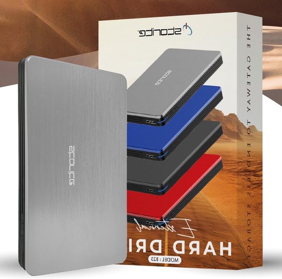 Externe harde schijf - Draagbare opslag - Gegevens veiligstellen - Snelle USB 3.0 - 1 TB - Zilver