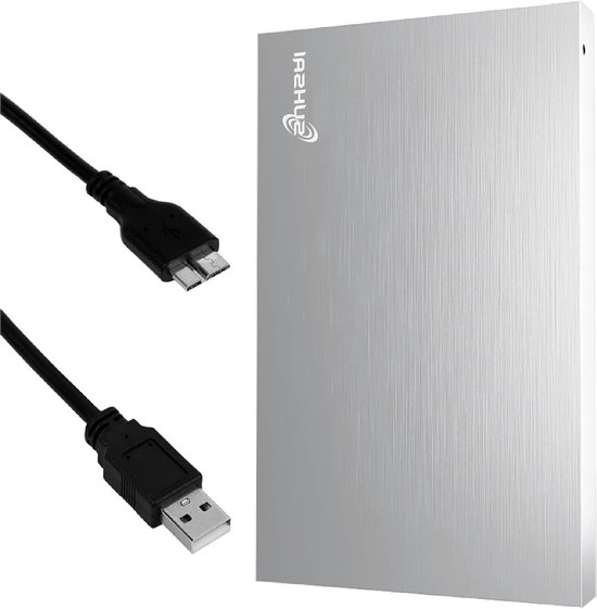 Externe Harde Schijf - Draagbare Opslag HDD - Bestanden Opslaan - Zakformaat Aluminium - 25 inch - Zilver