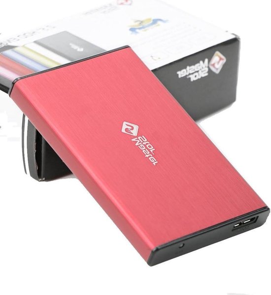 Externe harde schijf - Draagbare opslag - Snelle dataoverdracht - Ultra slim design - 320 GB - Rood