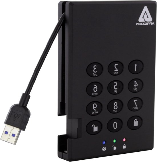 Externe Harde Schijf - Draagbare Opslag - Veilige Data Opslag - Hardware Encryptie - 500GB - Zwart